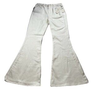 7 For All Mankind Mega Flare Jeans Womens 29 High Rise White $228 MSRP